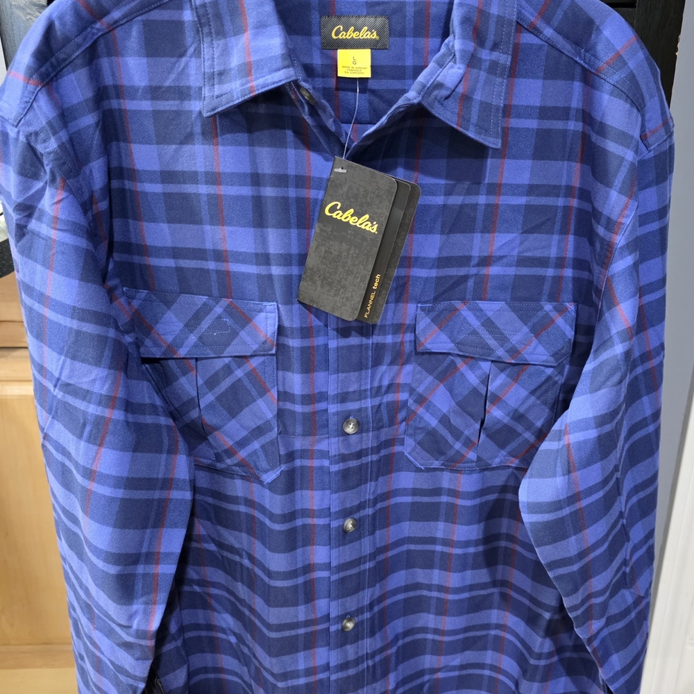 Cabela's Men's Button Up Flannel Tech Shirt
